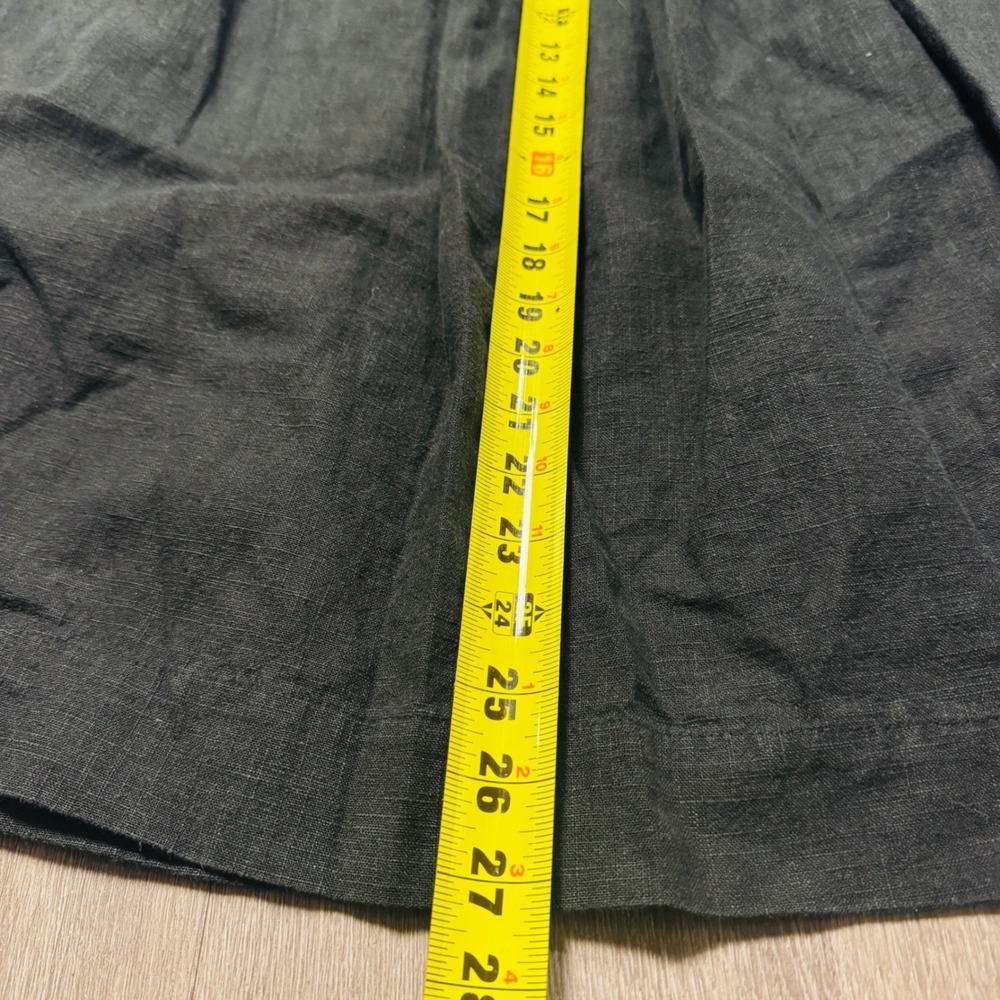 Ovate Black Linen Midi Skirt High Waisted A-Line Gathered Size S - Picture 4 of 7